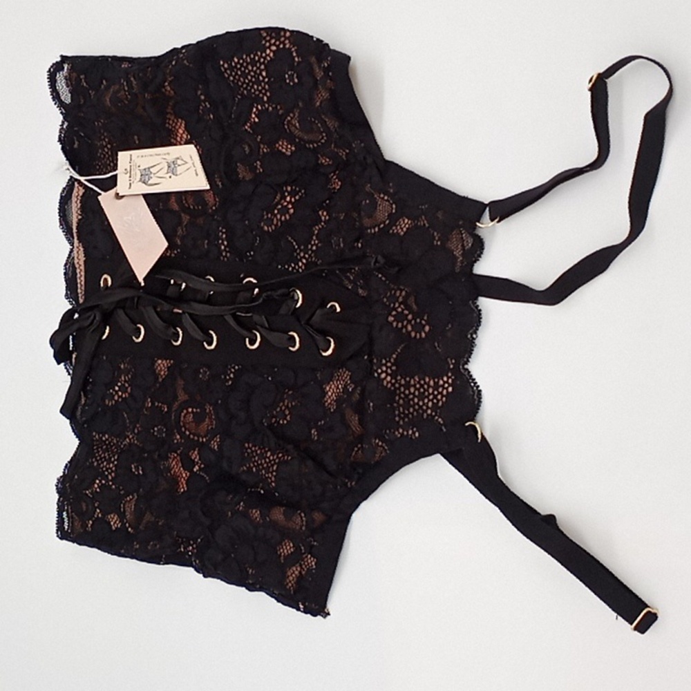 Free People We Are HAH Top 2 Bottom Cami Noir Black XS - Picture 10 of 13